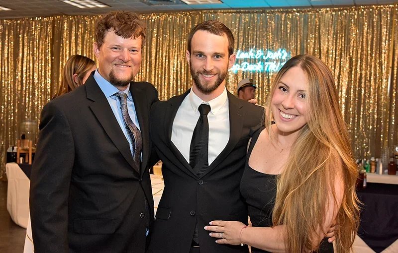 group posing at synagogue gala
