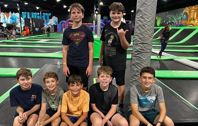 teens at inddor trampoline park